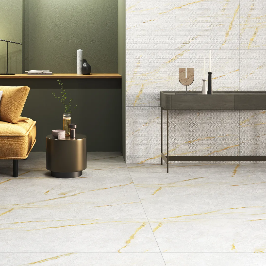 Exotica Sturkys White, marble-look wall tile for bathroom